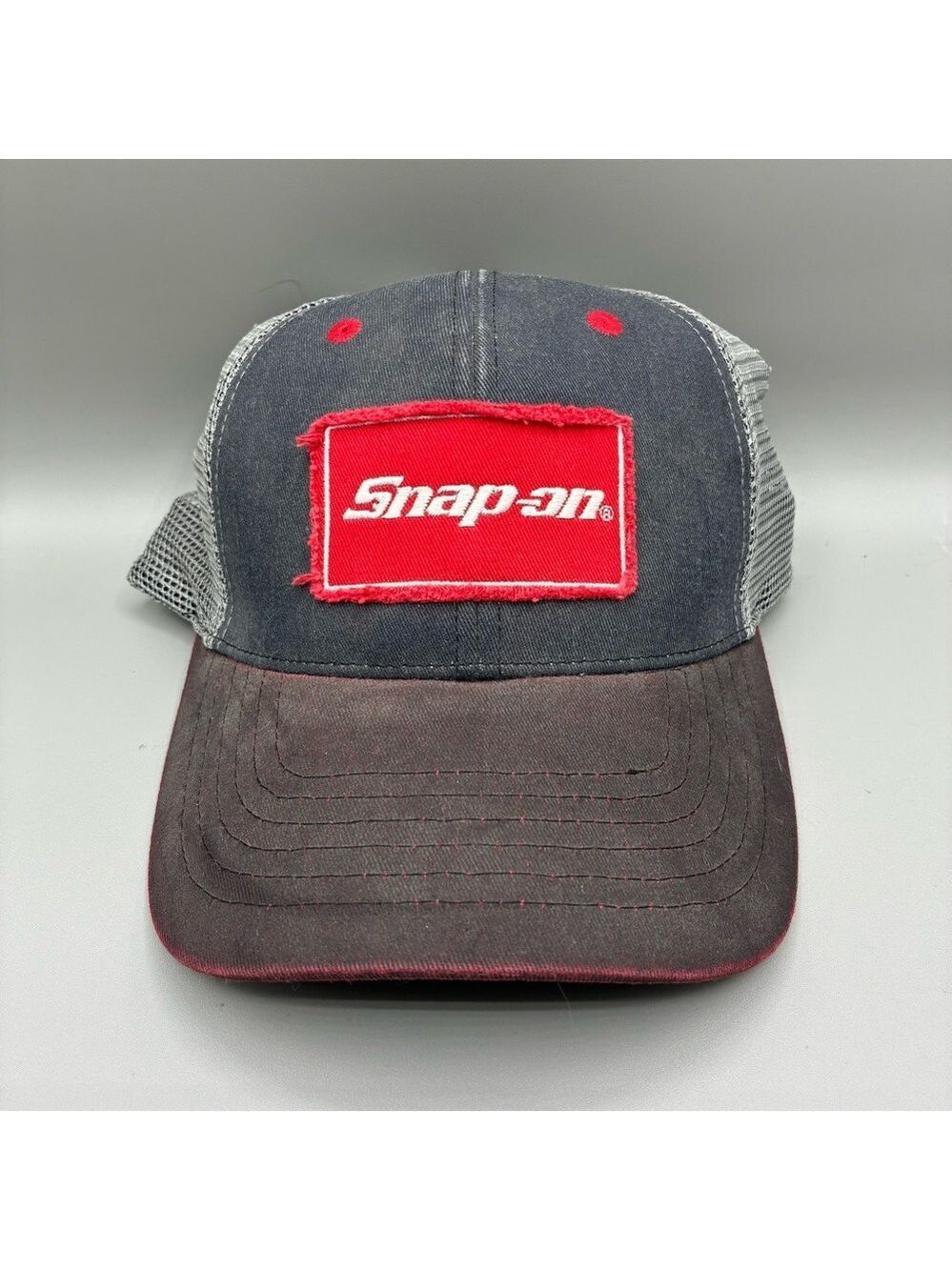 Snap-On Tools Mesh Back Strap Back Cap Adult OSFA Navy Gray Trucker Hat